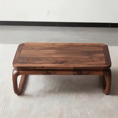 Nordic-style wood coffee table.
