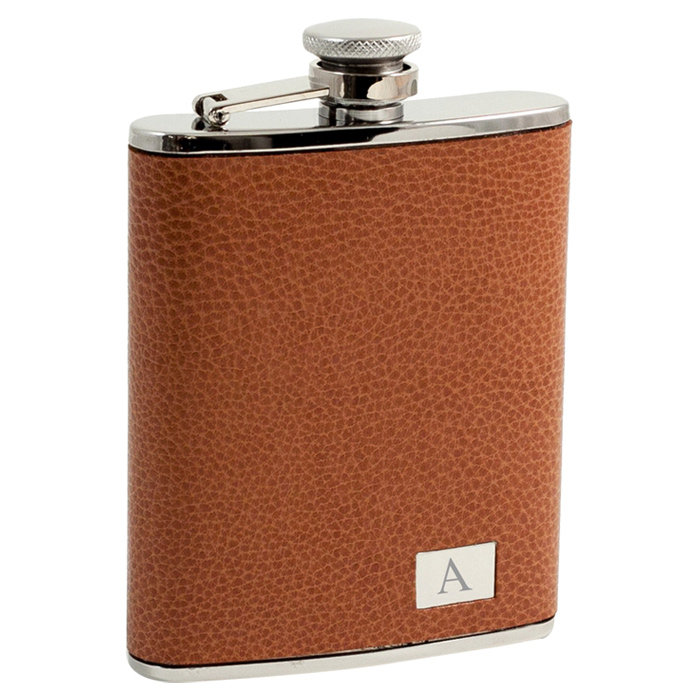 Flasque en cuir Ambrose personnalisée, Oui