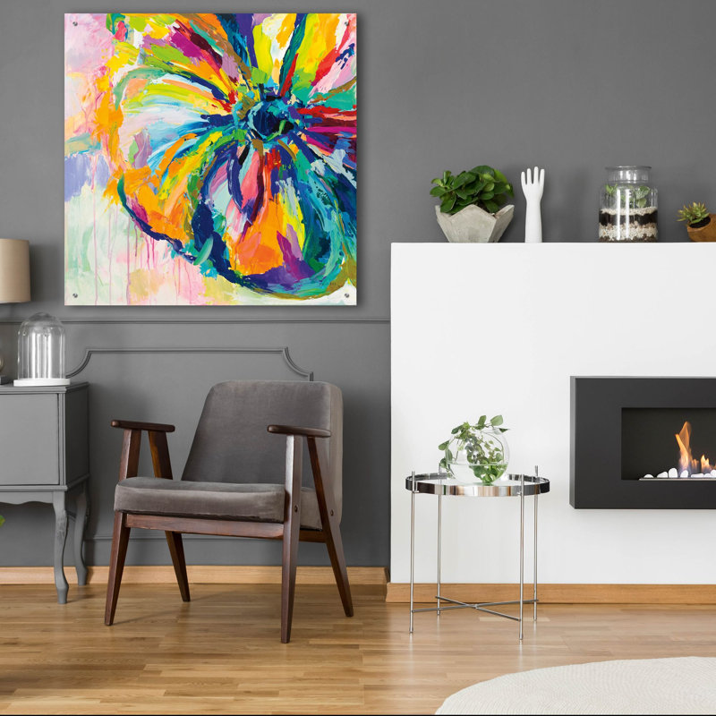 Art mural en verre «Engager» par Jeanette Vertentes, H 36 po x l 36 po x P 0,2 po