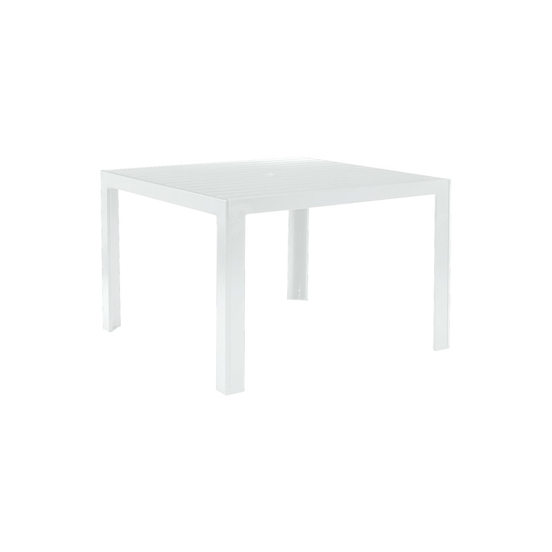 Table de salle à manger en aluminium, l 36 po x L 36 po x H 29,25 po, Neige