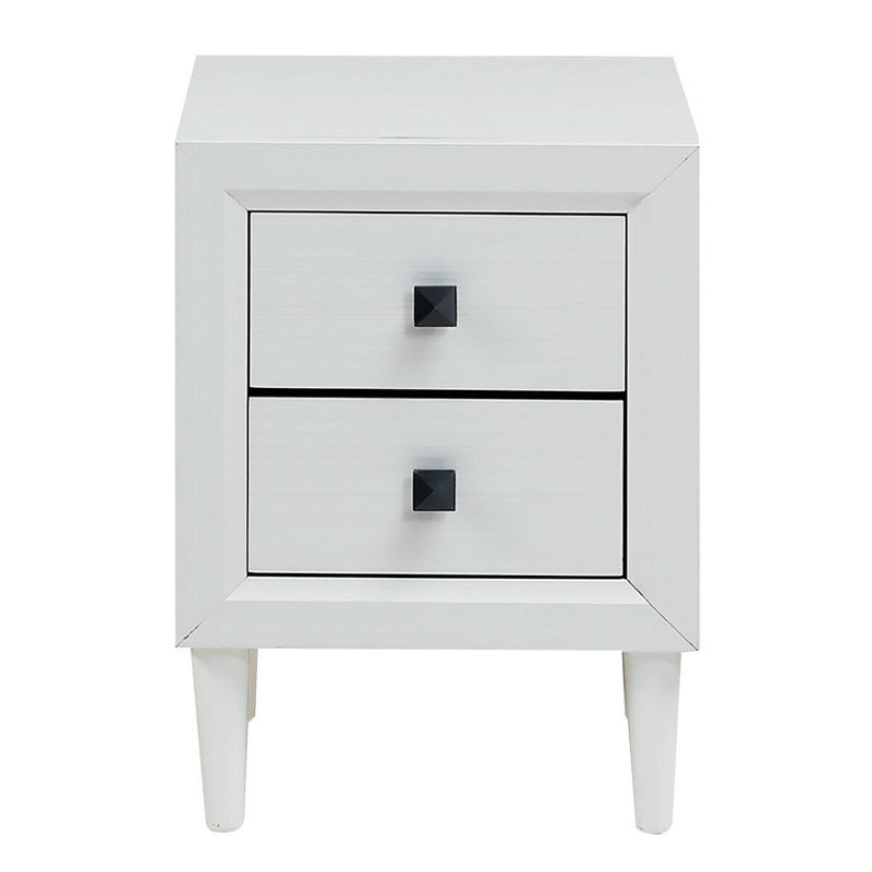 Table de chevet 2 tiroirs Dugazon, Blanc, Individuel