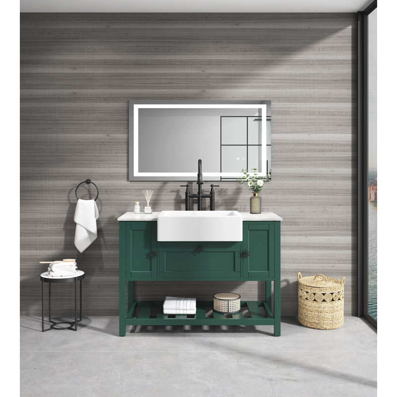 Solid Wood Bathroom Vanities Without Tops, Green