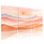 Abstrait pastel coucher de soleil montagne, ensemble de 3 reproductions d'art sur toile-434365195