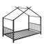 Lit plateforme simple en métal en forme de maison-114346457