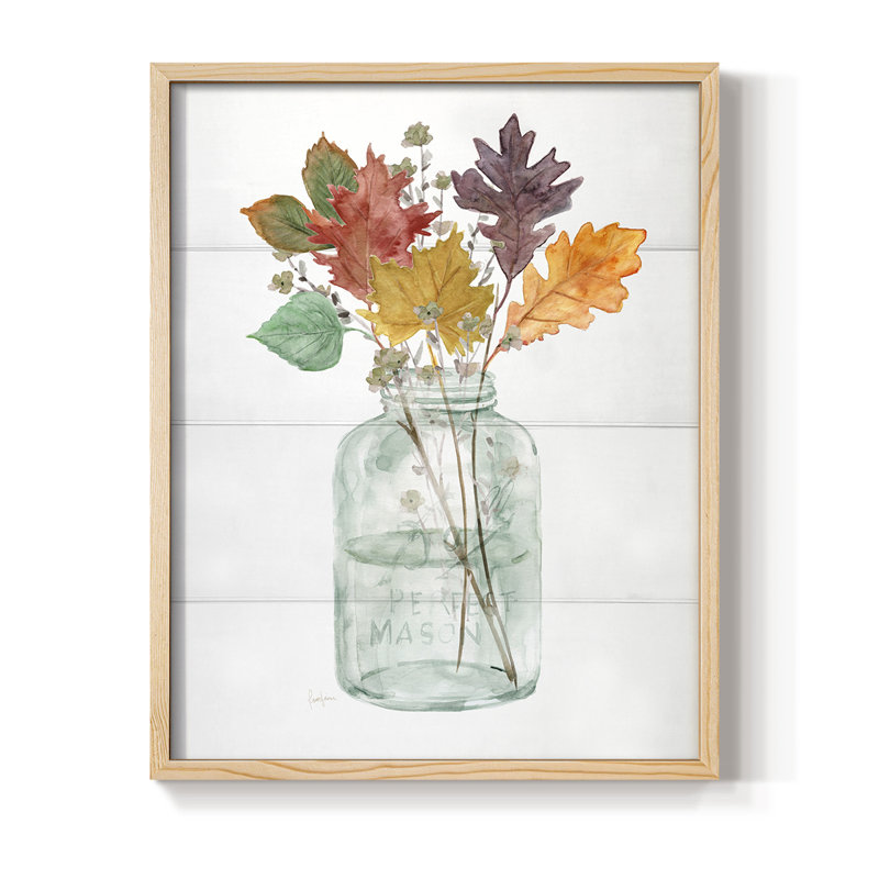 «Harvest Home Leaves II», reproduction encadrée - bois massif, H 15 po x l 12 po