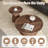 Round Nesting Coffee Table Set of 2, Cocktail Tables with Radial Wood Grain and Sturdy Pedestal Base, No Assembly Needed