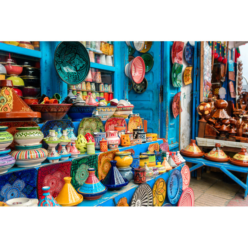Colorful Crockery - Wrapped Canvas Print, 61cm H x 91cm W x 3.8 cm D