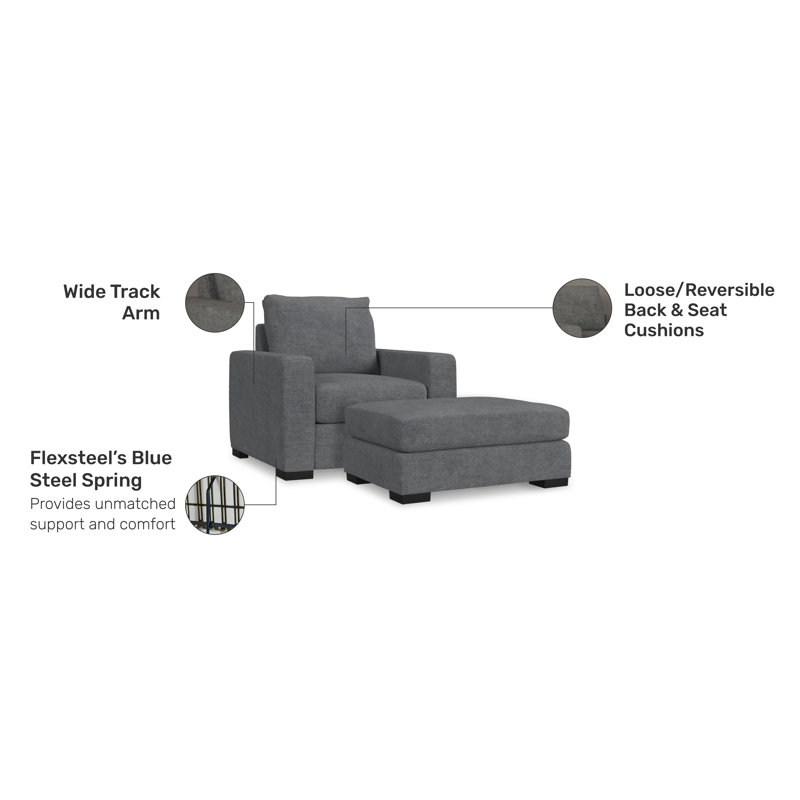 Oliver Chair And Ottoman, Gray