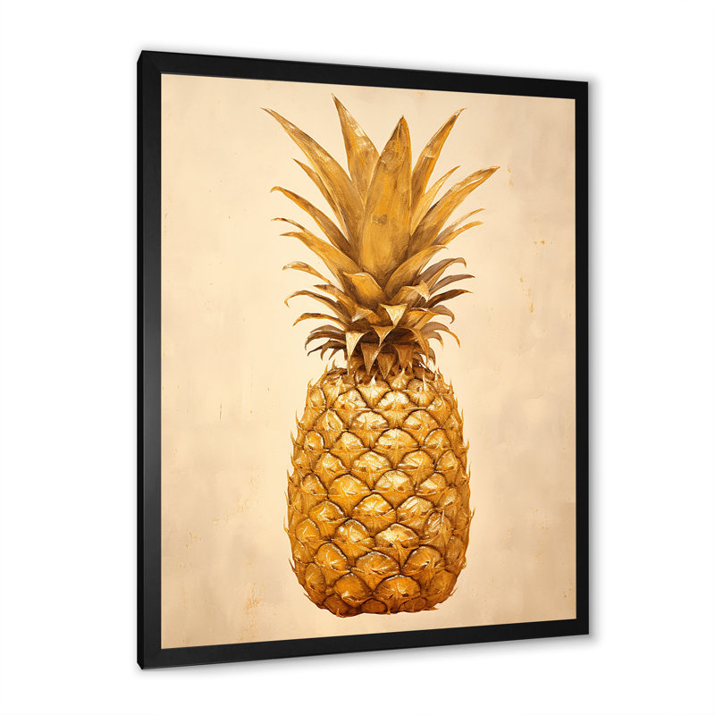 Pinapple Golden Grove II sur toile, Cadre photo noir, H 32 po x l 24 po x P 1 po