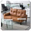 Causeuse double en PU avec accoudoirs et structure en acier renforcé