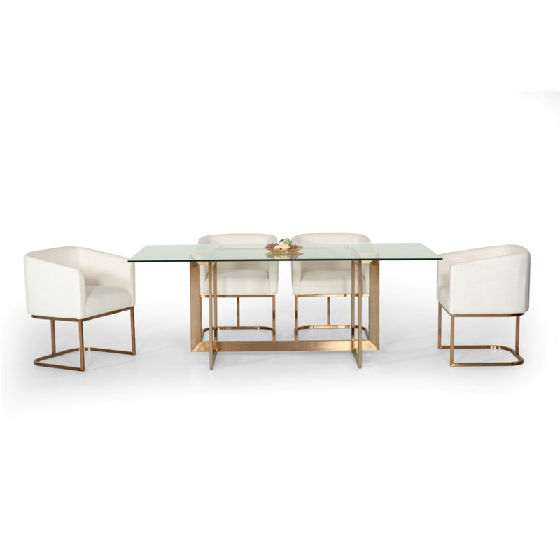 Wensley Rectangular Clear Glass Dining Table