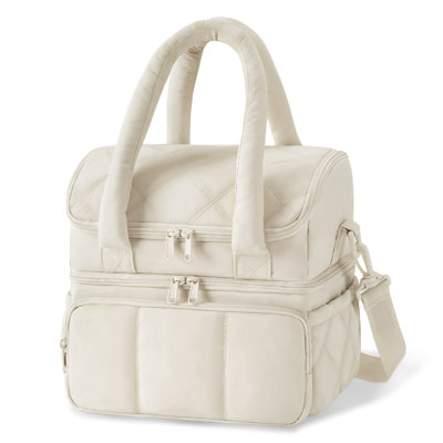 Large Insulated Lunch Bag with Double-Layer Leak-Proof Design, Multi-Compartment & Side Pockets,for Work/Picnic