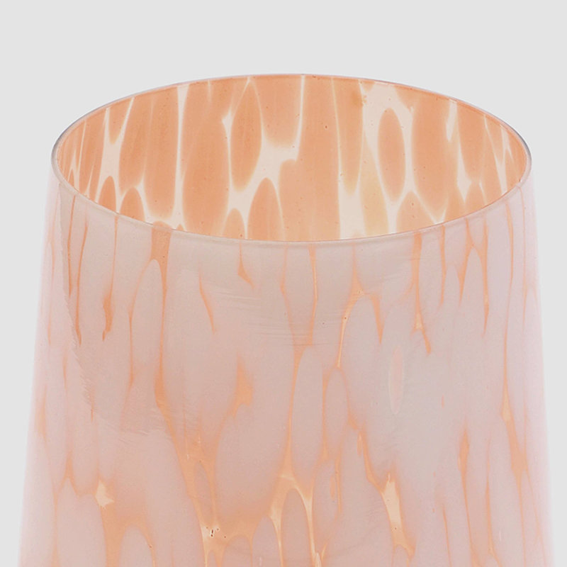 Vase | Vase blanc en verre Hurricane Chic décoration décorative pour la maison | 7 x 10 po, 10' H X 7' W X 7' D