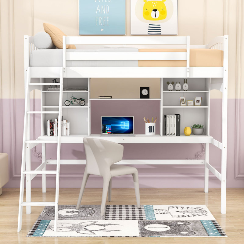 Decklyn Kids Twin Loft Bed, White