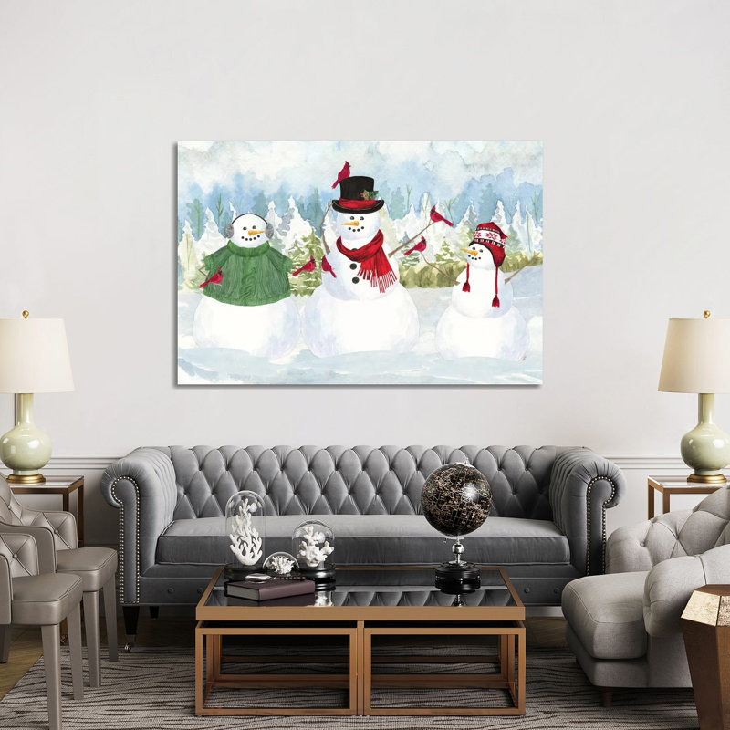 Snowman Christmas Landscape by Tara Reed - Wrapped Canvas Gallery-Wrapped Canvas Giclée, 152.5 cm H x 101.5 cm W