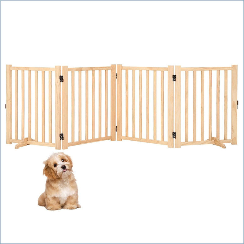 Manufactured Wood Free Standing Pet Gate, 61cm H x 203.2cm W x 2.5cm D