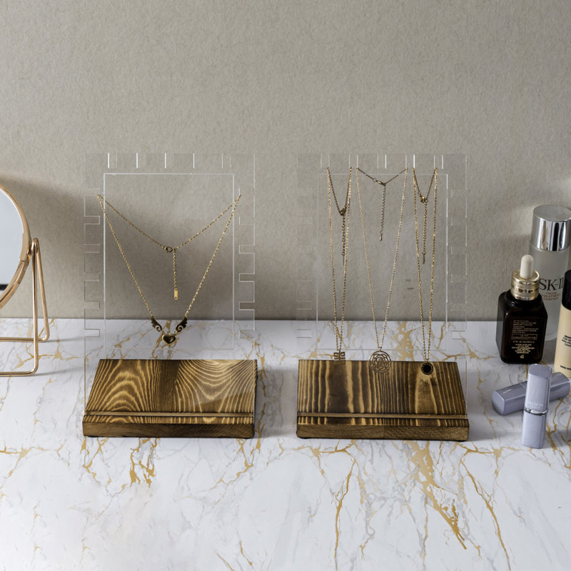 Modern Wood Necklace Holder Jewellery Stand