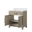 Meuble-lavabo simple avec comptoir en quartz blanc-325579154