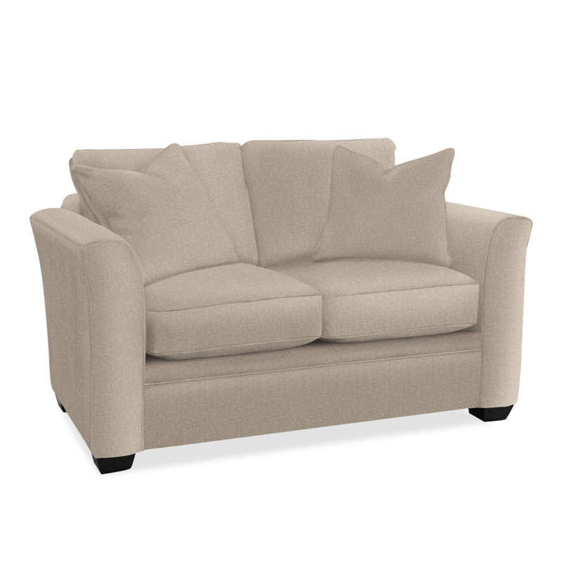 Bridgeport 62'' Upholstered Sofa, Black Finish, Alabaster Linen-Look Performance; 0325-74