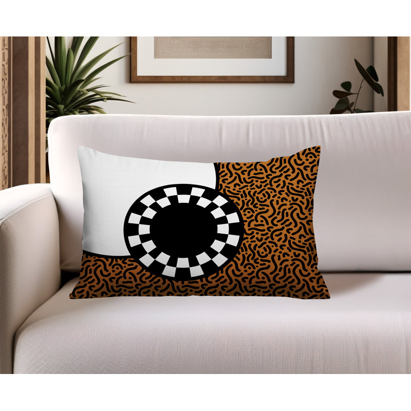 Coussin lombaire réversible Vibra Abstract, Rectangle H 18 po x l 25 po, Orange