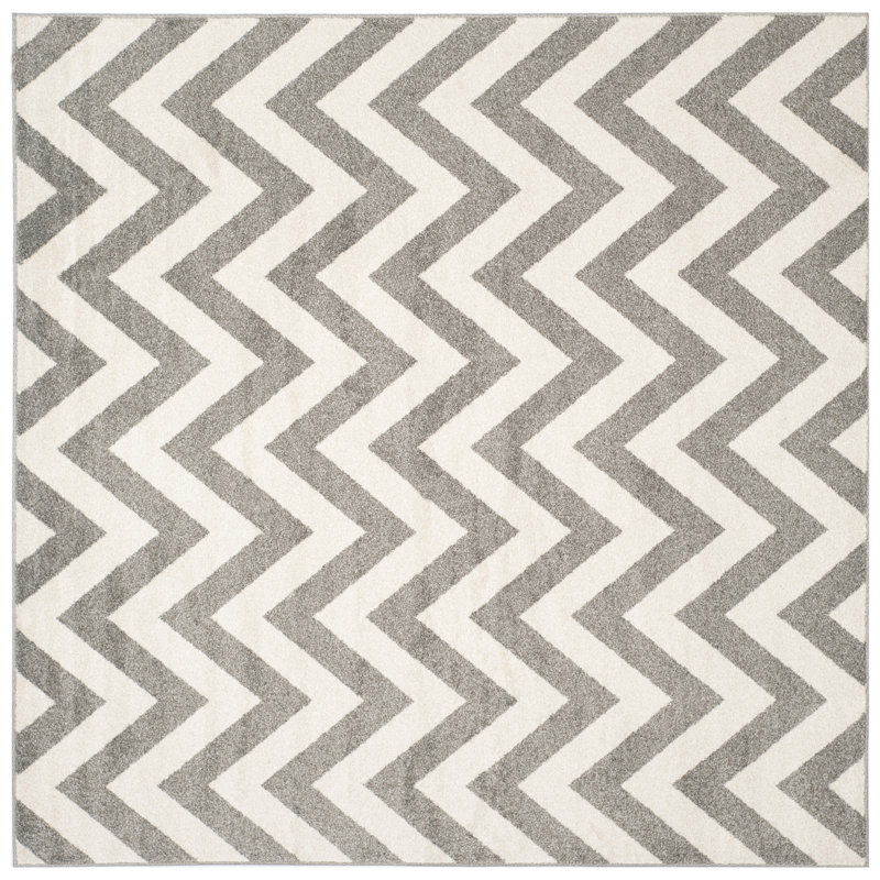 Tapis gris foncé / beige Falstaff, Carré 9 pi