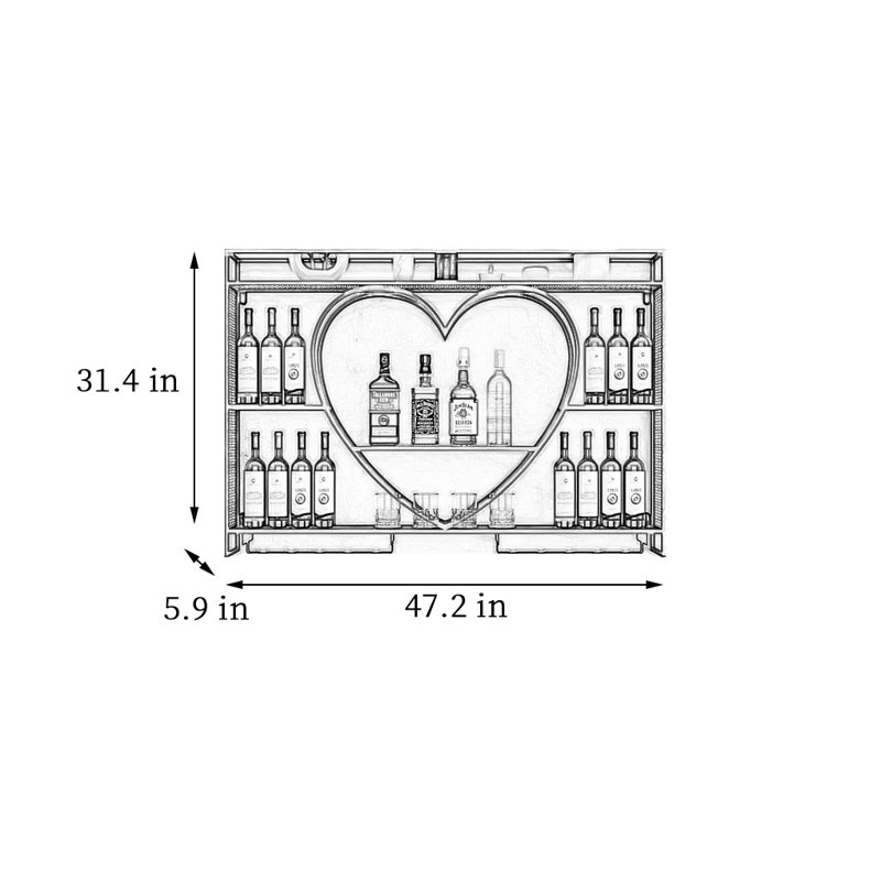 Sedina, Doré, H 31,4 po x l 47,2 po x P 5,9 po