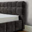Structure de lit tapissier très grand gris foncé avec tiroir, chenille au design moderne et confortable