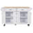 Kitchen Island With Rubber Wood Countertop, Kitchen Cart On 5 Wheels With Storage Cabinet And 5 Drawers-1080301767