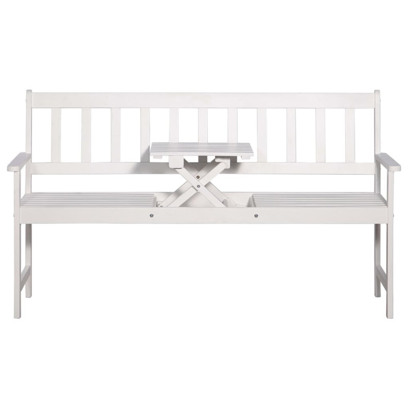 Garnich Solid Wood Acacia Outdoor Bench, White