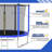 8 FT Steel Outdoor Trampoline Blue