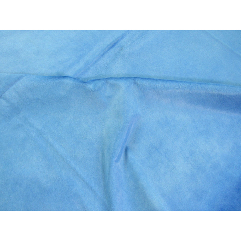 Handmade Dyed Blue Cowhide Rug