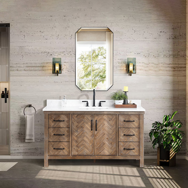 Ensemble de meuble-lavabo simple 60 po Javier, Gris antique