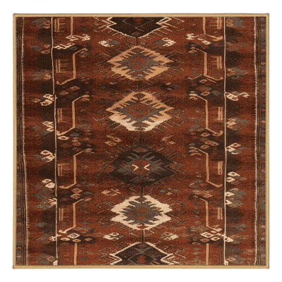 Machine Washable Turkish Brown Area Rug