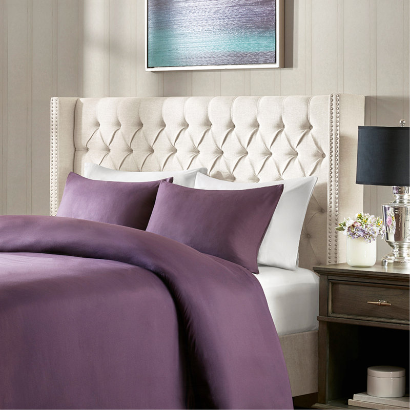 Tête de lit tapissier crème grand, Crème, crème, Grand lit