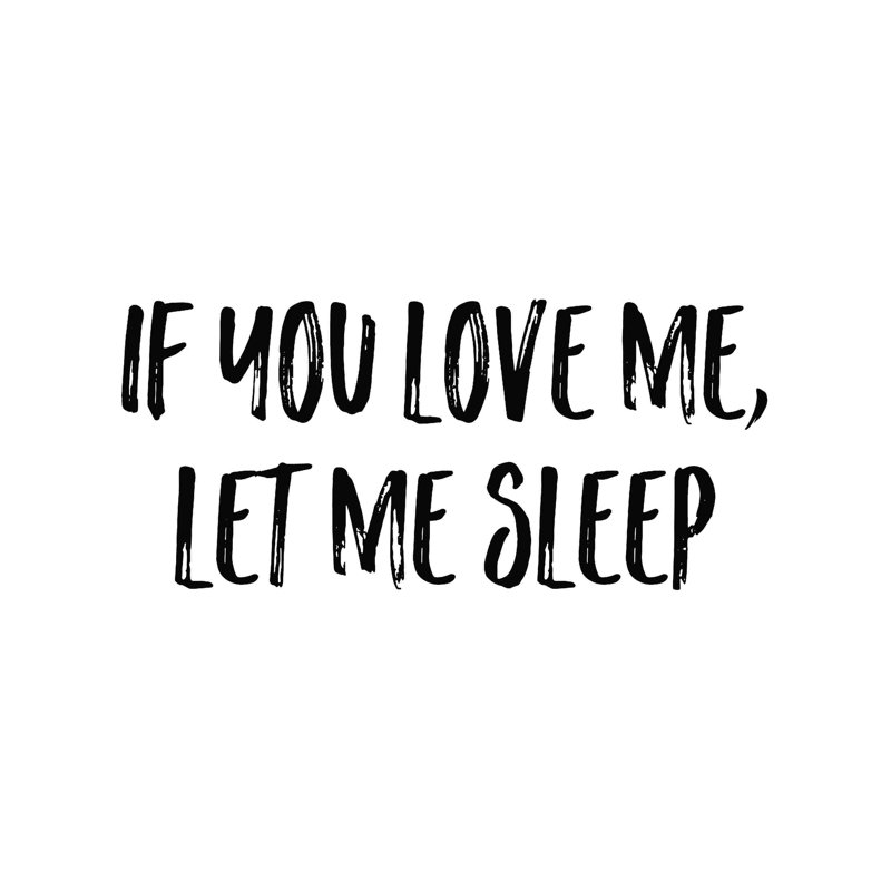 «Love Sleep», art textuel sur toile tendue, H 12 po x l 12 po