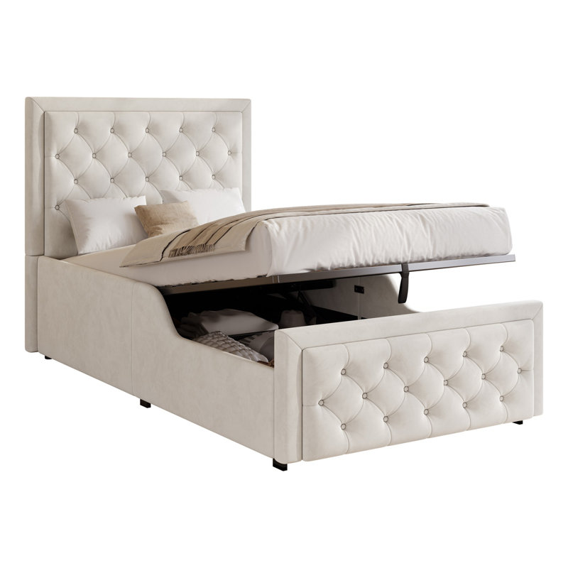 Ottoman Storage Bed, Beige