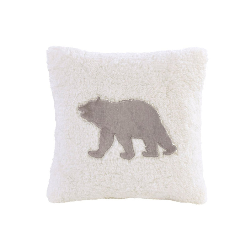 Ensemble d'édredon Plush To Sherpa, Édredon pour grand lit + 2 taies décoratives, Gris / Ivoire
