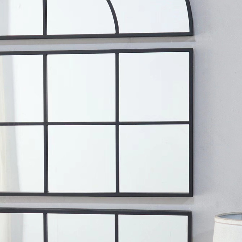 Grand miroir mural arqué 30 "x 45" avec trois sections séparées