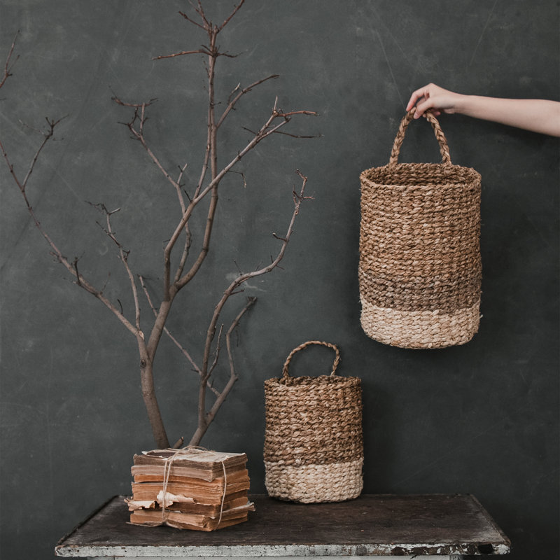 Rosecliff Heights Seagrass Decorative Basket, 20.25" H x 12" W x 12" D