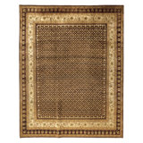 Hand Knotted Wool Area Rug in Wine And Beige