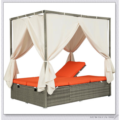 Adjustable Sun Bed With Curtain for Ultimate Relaxation, High Comfort, and Customizable Shade in 3 Colors