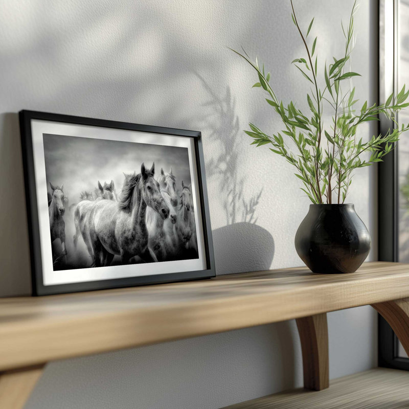 Thundering Hooves Print, Black, 19" H x 25" W