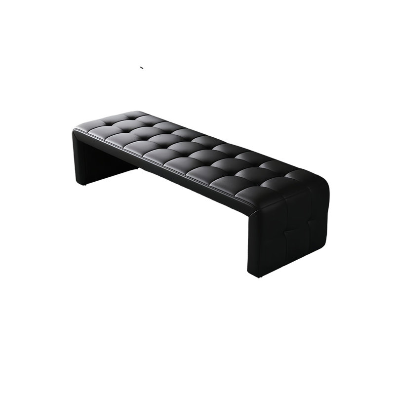 Lechez Leather Match Upholstered Bench, 15.74" H x 62.99" W x 17.71" D