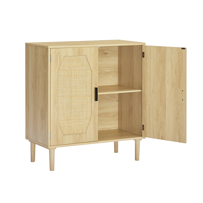 Armoires de cuisine avec portes décoratives en rotin