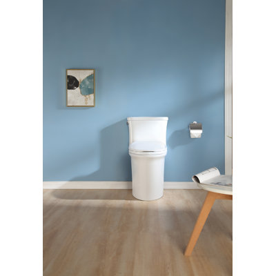 Modern Siphonic One-piece Toilet - Space-saving Design (695x430x750mm), 305mm S-trap Rough-in, Easy-clean Ceramic