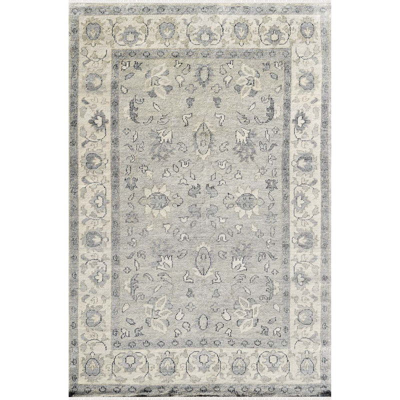 Oriental Area Rug in Light Gray/Beige, Rectangle 2' x 3'