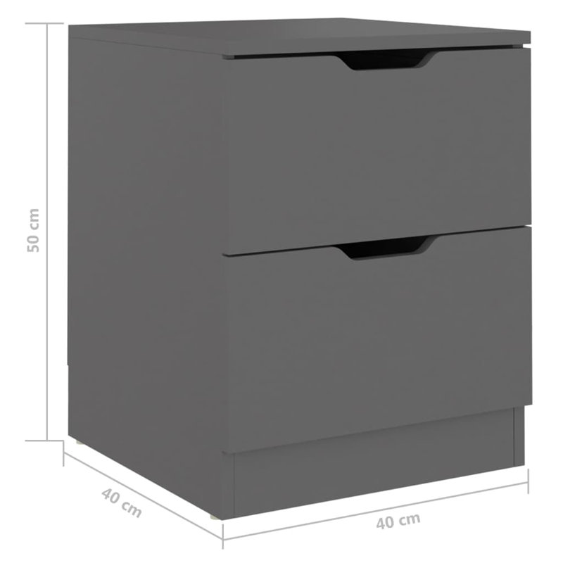 Side Table with Storage, Grey