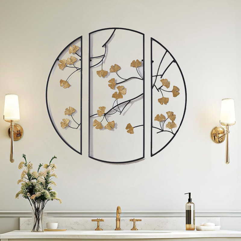 Gingko Leaves 3-piece Metal Wall Decor Set 