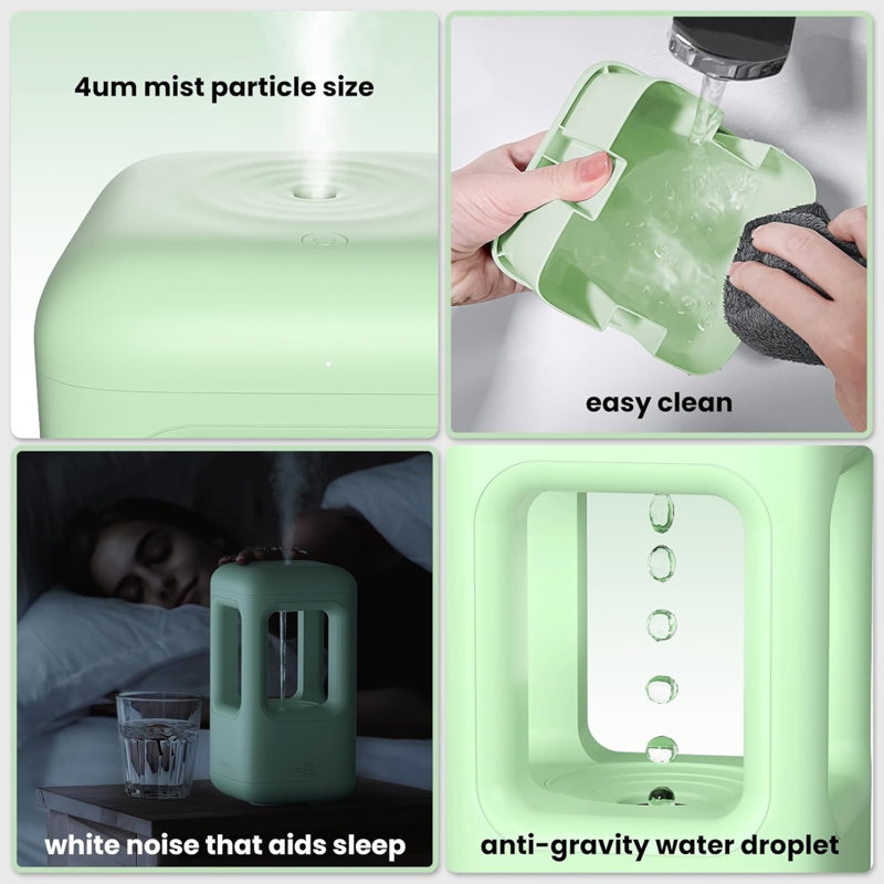  Humidificateur anti-gravité à goutte d'eau, Vert