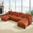 150" Oversized U-Shaped Chenille Sectional Sofa with Double Chaises, Modern Cloud-Like Modular Couch for Living Room-1139121977